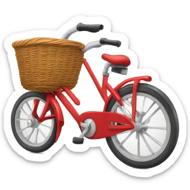red bycycle with basket sticker