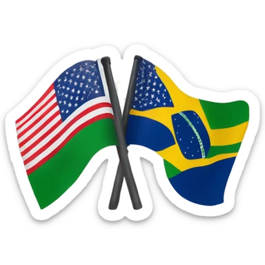 half brazil and half usa flag🇧🇷🇺🇸 simple perfect 50/50 sticker