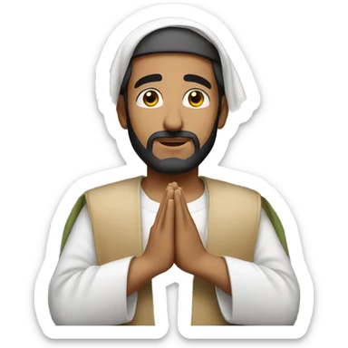 an arab man praying salah sticker