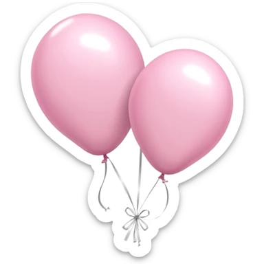 White and light pink balloons tied together  sticker