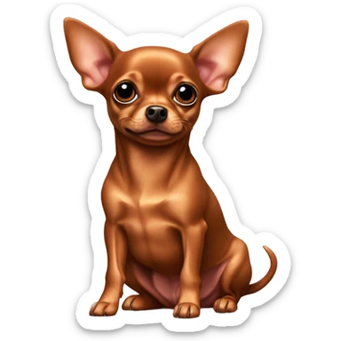 Solid Copper color Chihuahua min pin dog  sticker
