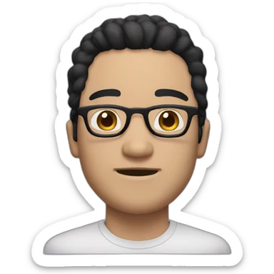 Make a white man with black hair and glasses, make it look like a twitch emote sticker