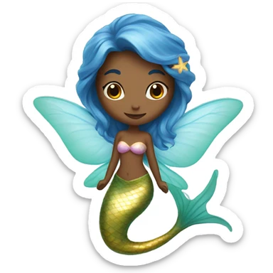 Mermaid with fairy wings  sticker