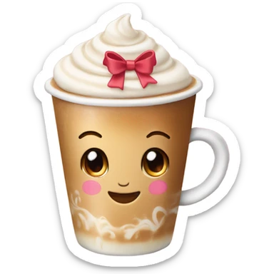 A really cute latte with bows and it’s really cute sticker