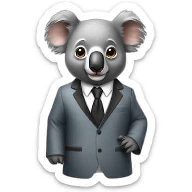 mathematician koala wearing dinner jacket sticker