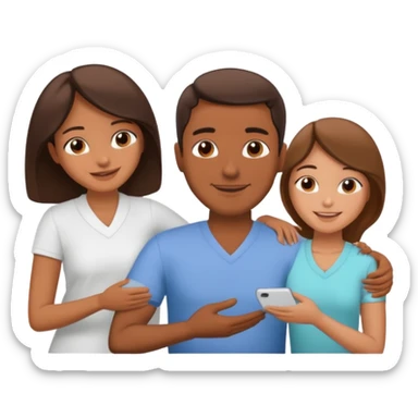 A brown massage man massaging females sticker