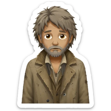 very dirty looking homeless person very very dirty sticker