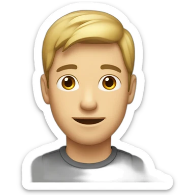 A shy Caucasian Guy with bold cut  sticker