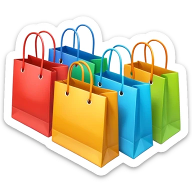 Different colored shopping bags sticker