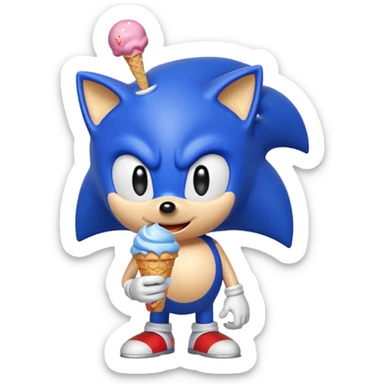 Sonic with ice cream sticker