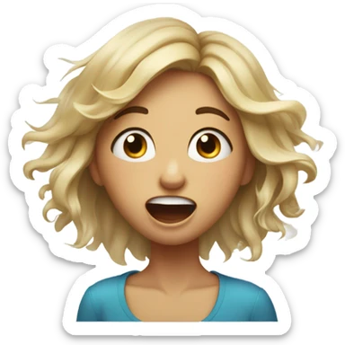 Crying laughing while stressed girl  sticker