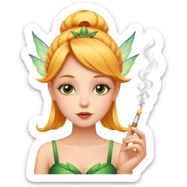 a beautiful fairy smoking a cigarette  sticker