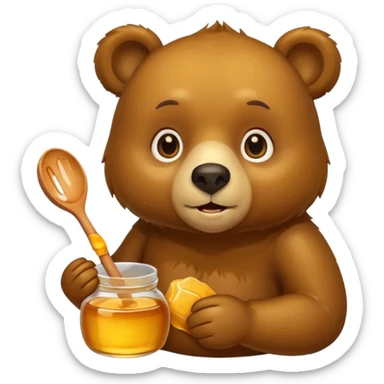 bear eating honey sticker