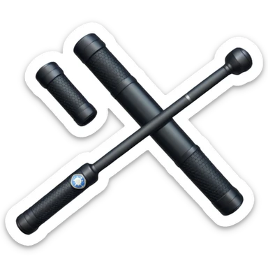 two police batons with grip sticker