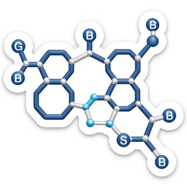 glucose chemical structure with bluetooth icon on the top right as a superscript. sticker