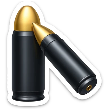 black long bullet metallic sticker