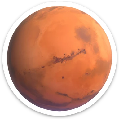 Mars planet with surface details sticker