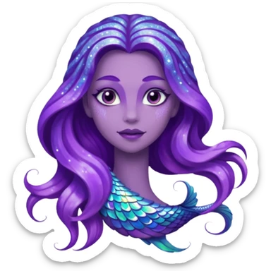 glitter purple siren sticker