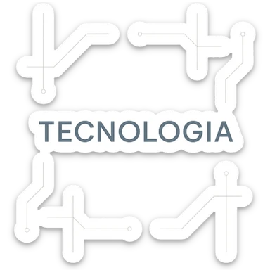 the word 'tecnologia' in a minimalist, clean tech-inspired design sticker