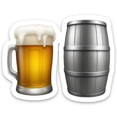 Keg and a beer glass sticker