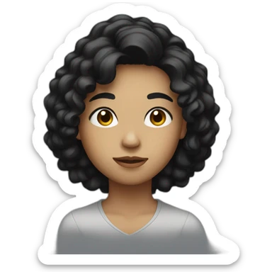 a teenager with rather short, slightly wavy black hair sticker