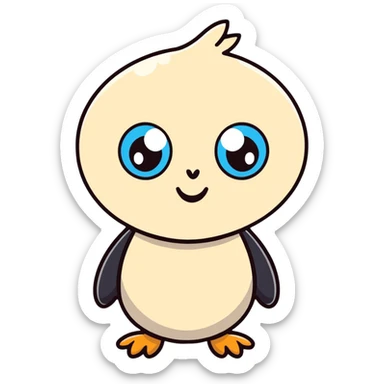 playful cartoon character, bright colors, big expressive eyes sticker