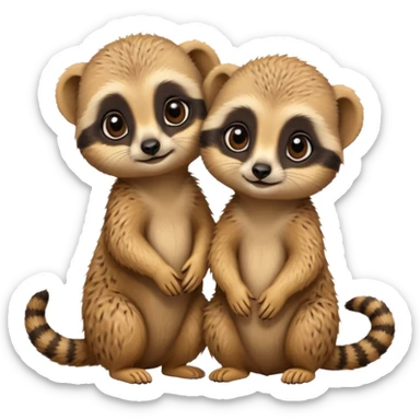 Baby meerkats doing funny activities  sticker
