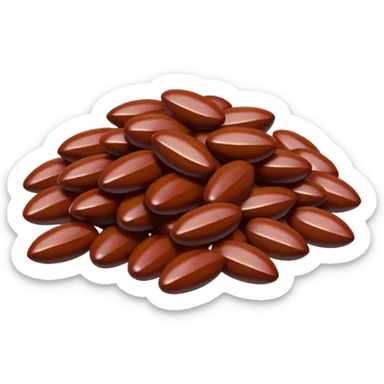 candied almonds with a glossy dark red candy coating, simple and expressive sticker