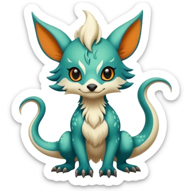 Cool cute fantasy Fionbri-Vernid-creature by griffsnuff & LiLaiRa & Falvie full body sticker