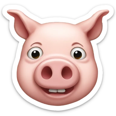 Pig head roasted on a platter sticker