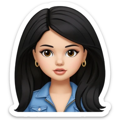selena gomez as pretty bratz baddie, black hair sticker