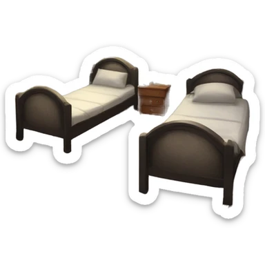 Very detailed view of Enid and Wednesday’s room at Nevermore Academy both girls beds floors walls and shared window  sticker