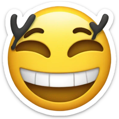 a happy emoji with the transparency of a heart eyes emoji behind it sticker