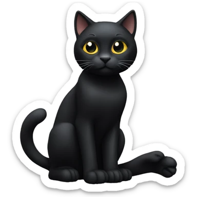 black cat with a bent paw sticker