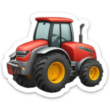 A red-tailed donkey riding a tractor sticker