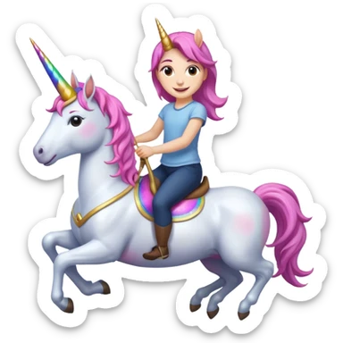 Me riding a unicorn sticker