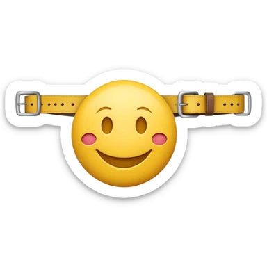 Smiley face emoji with belt sticker