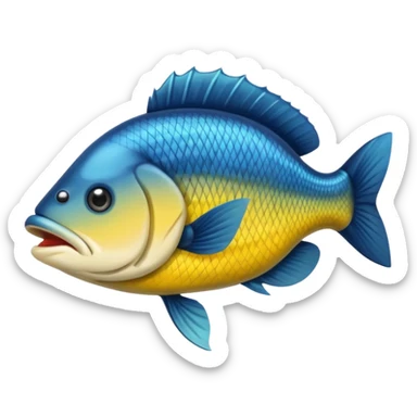 curved bass fish sticker