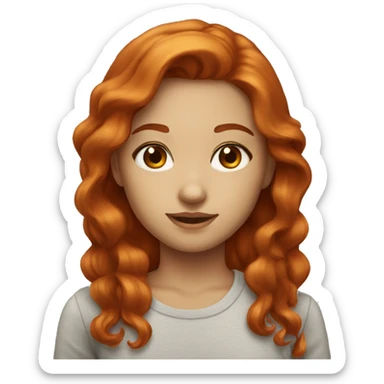 redhead girl brown eyes  sticker