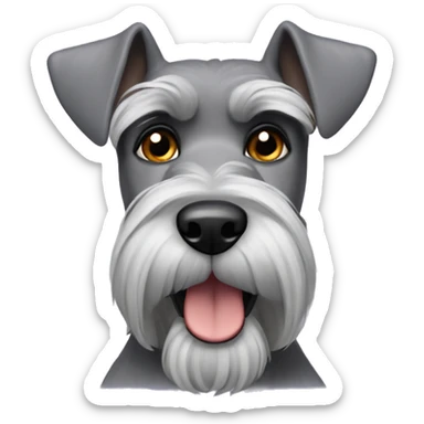 Gray schnauzer with big ears sticker