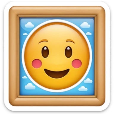 emoji style photo frame that appears to float sticker