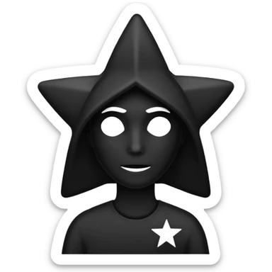 silhouette of a faceless person with a star sticker