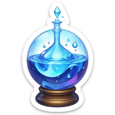 Blue Magic Fantasy Potion, Ball Circle Low Poly sticker