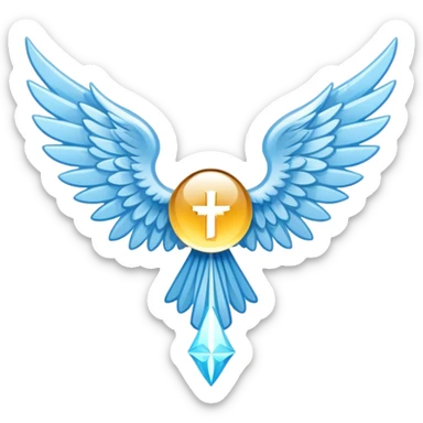 wings emblem holy saint light blue sticker