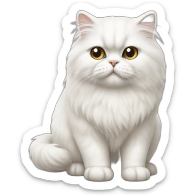 White persian cat sticker