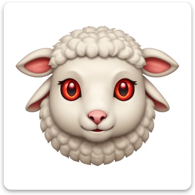 Evil lamb with glowing red eyes staring at you sticker