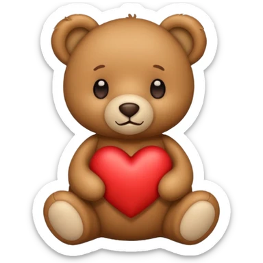 Teddy with heart on top sticker