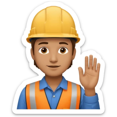 left hand side view engineer wearing a hard hat  sticker