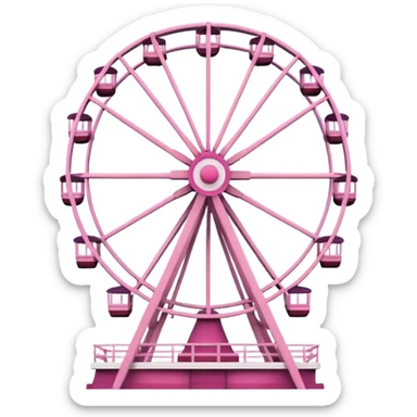mix light pink dark pink and white girly theme park Ferris wheel sticker