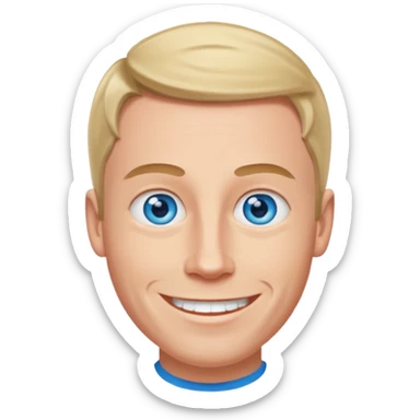 Dave England (b.1969) with blue eyes sticker